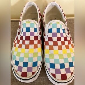 Vans multicolored rainbow slip ons women’s 8 / men’s 6.5